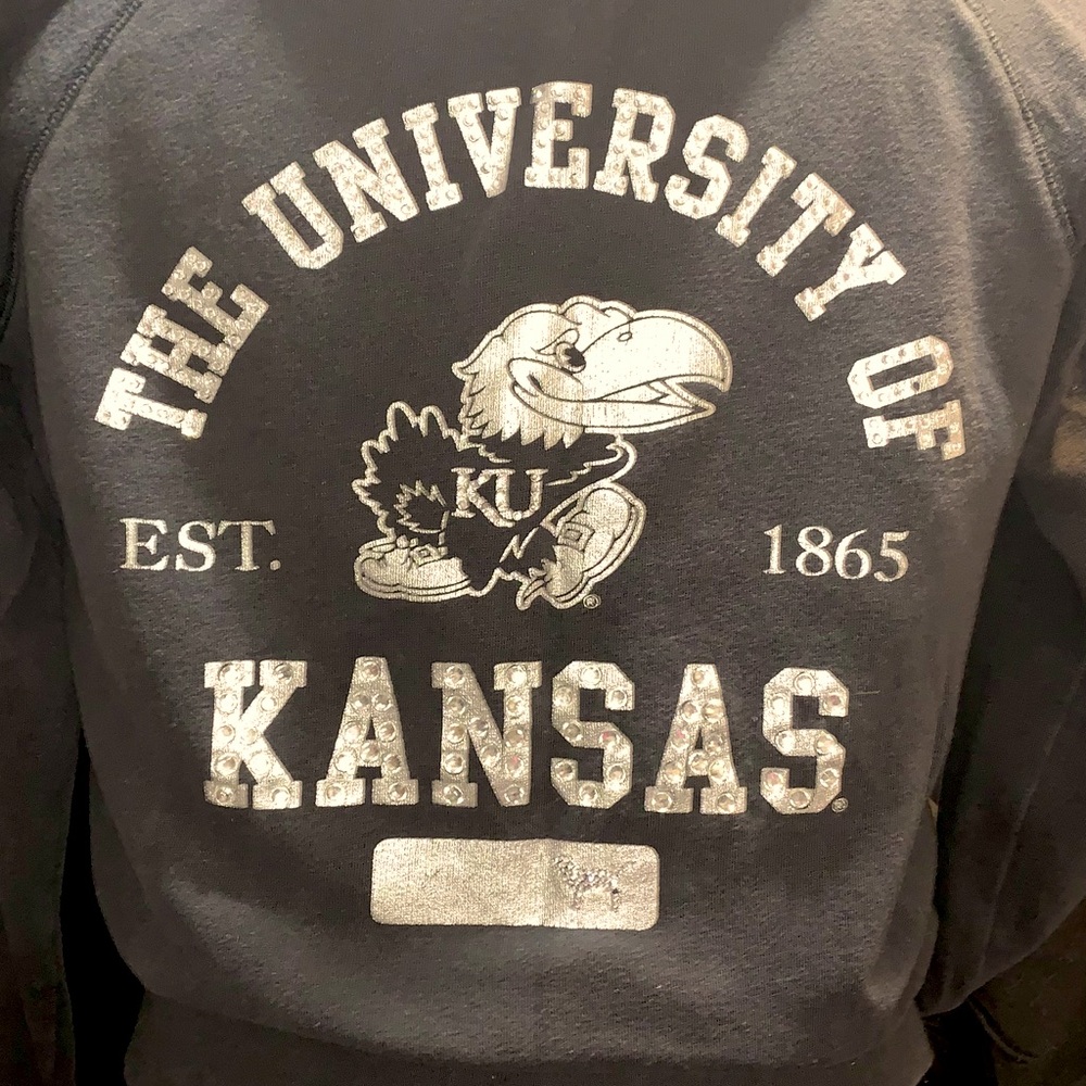 VS PINK zip-up hoodie U of Kansas